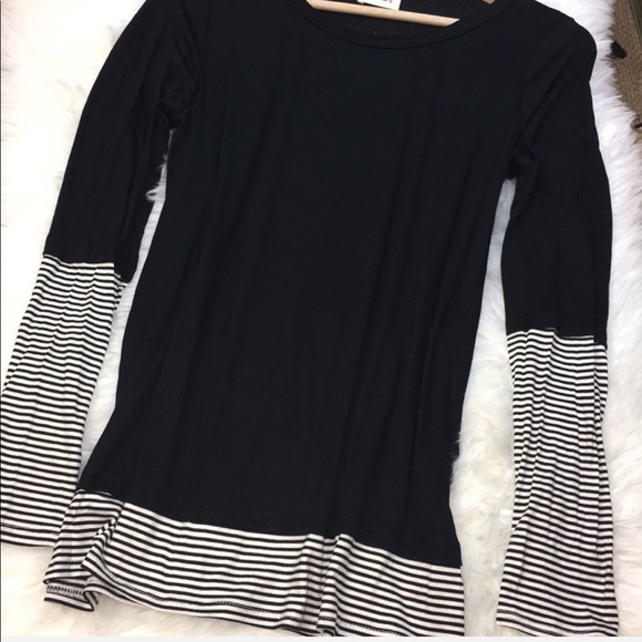 Black and Pin Striped Tee - Picture 2 of 4